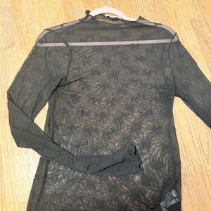 SOLD American Eagle Outfitters Black Sheer Bow Top